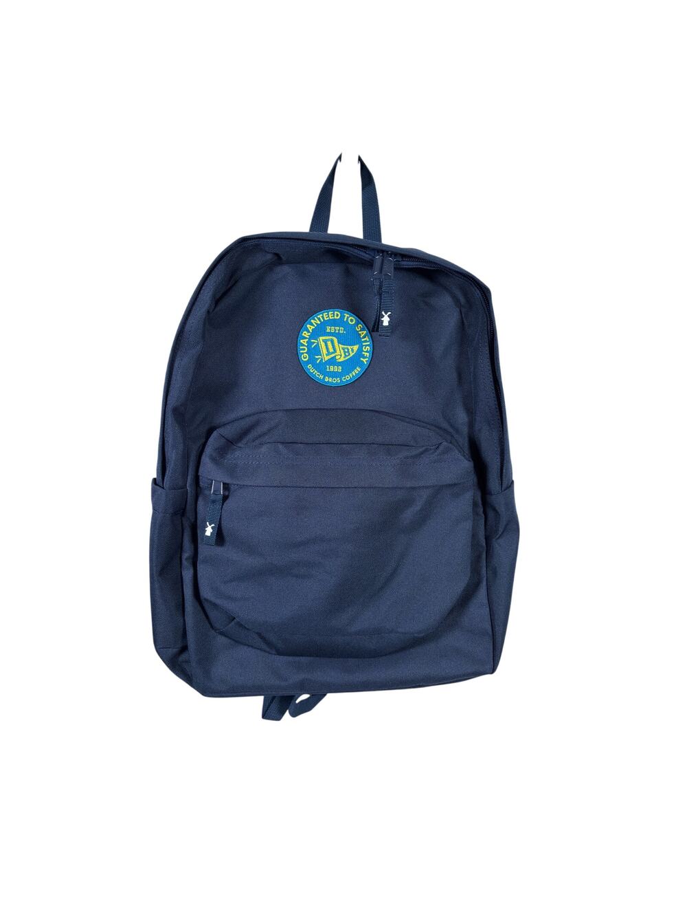 Dutch Bros Backpack Unisex Navy Blue New Logo Design Embroidered Zip Front
